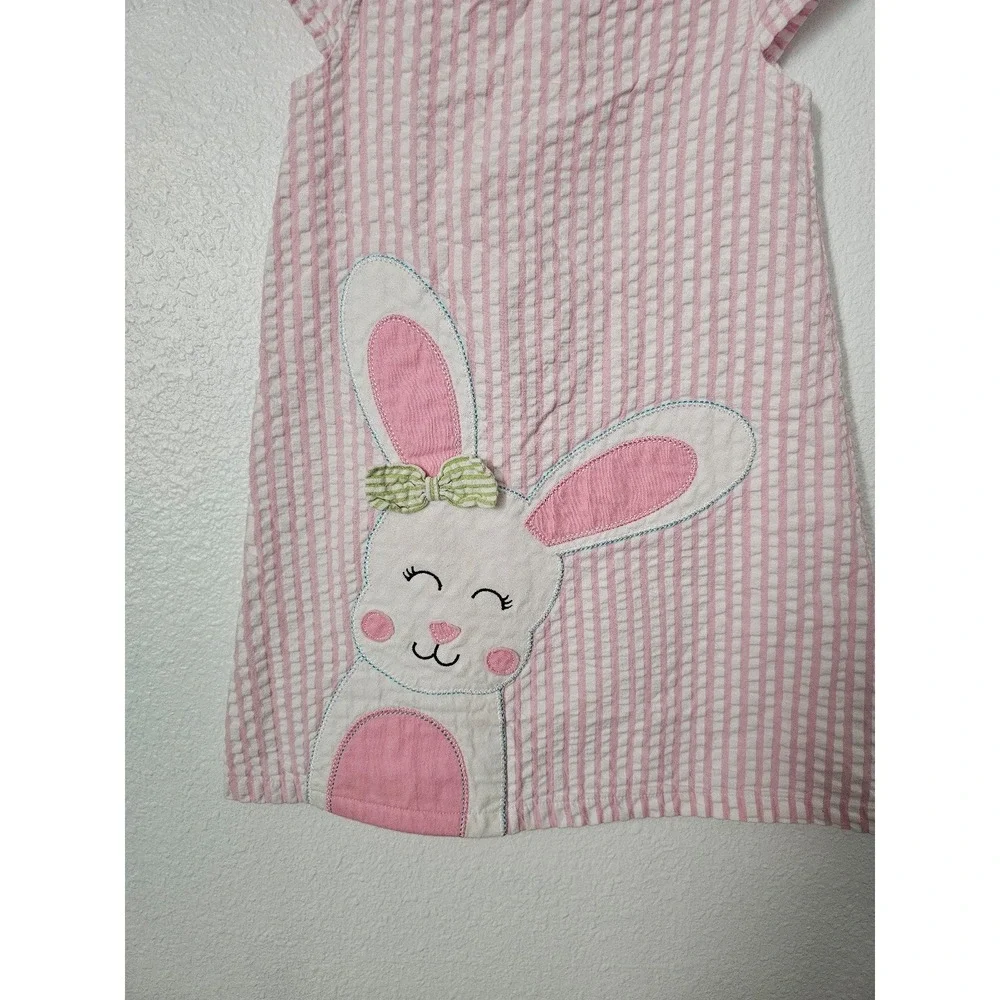 Bunny Rabbit Easter Pink and White Dress Toddler Size‎ 4